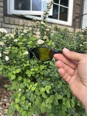 Black Sunglasses with Yellow Mirrored Lenses